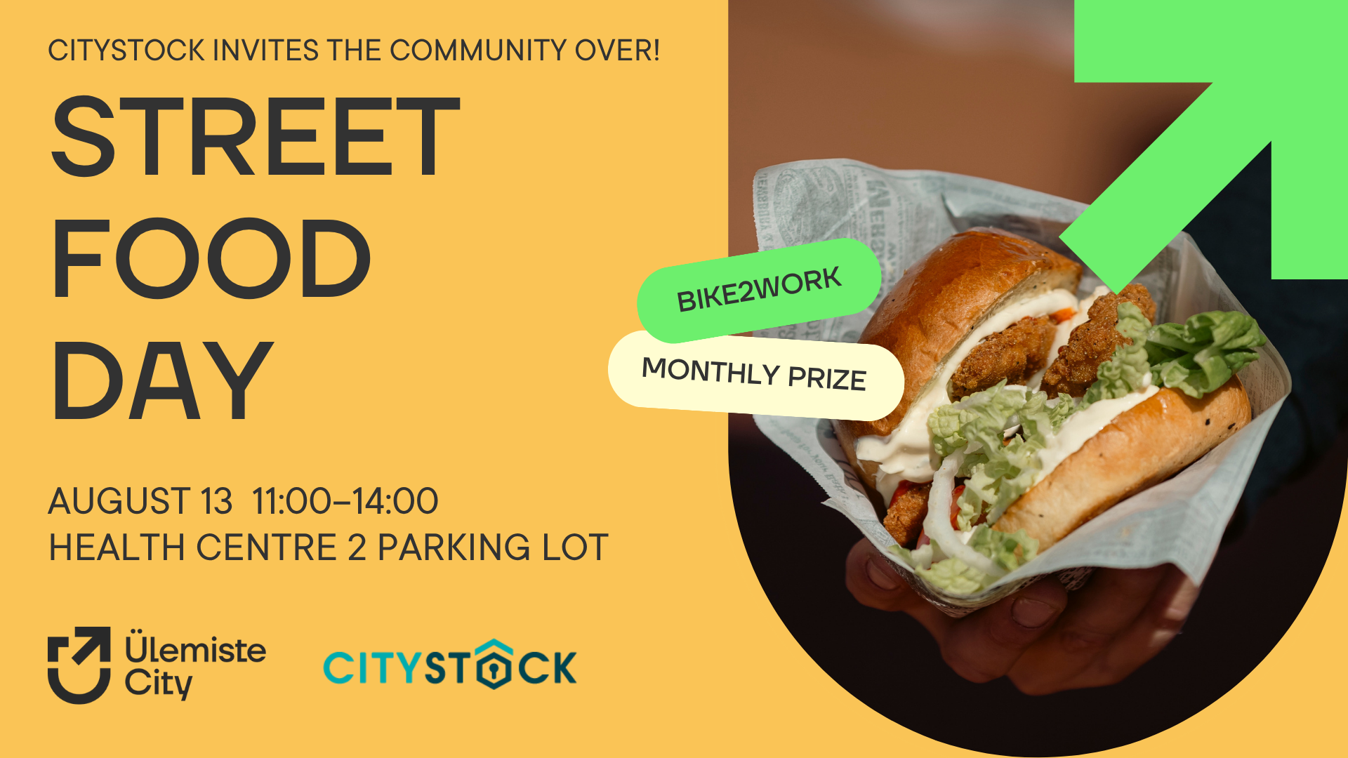 Street Food Day + Bike2Work Challenge Fourth Prize Draw & Citystock reopening celebration