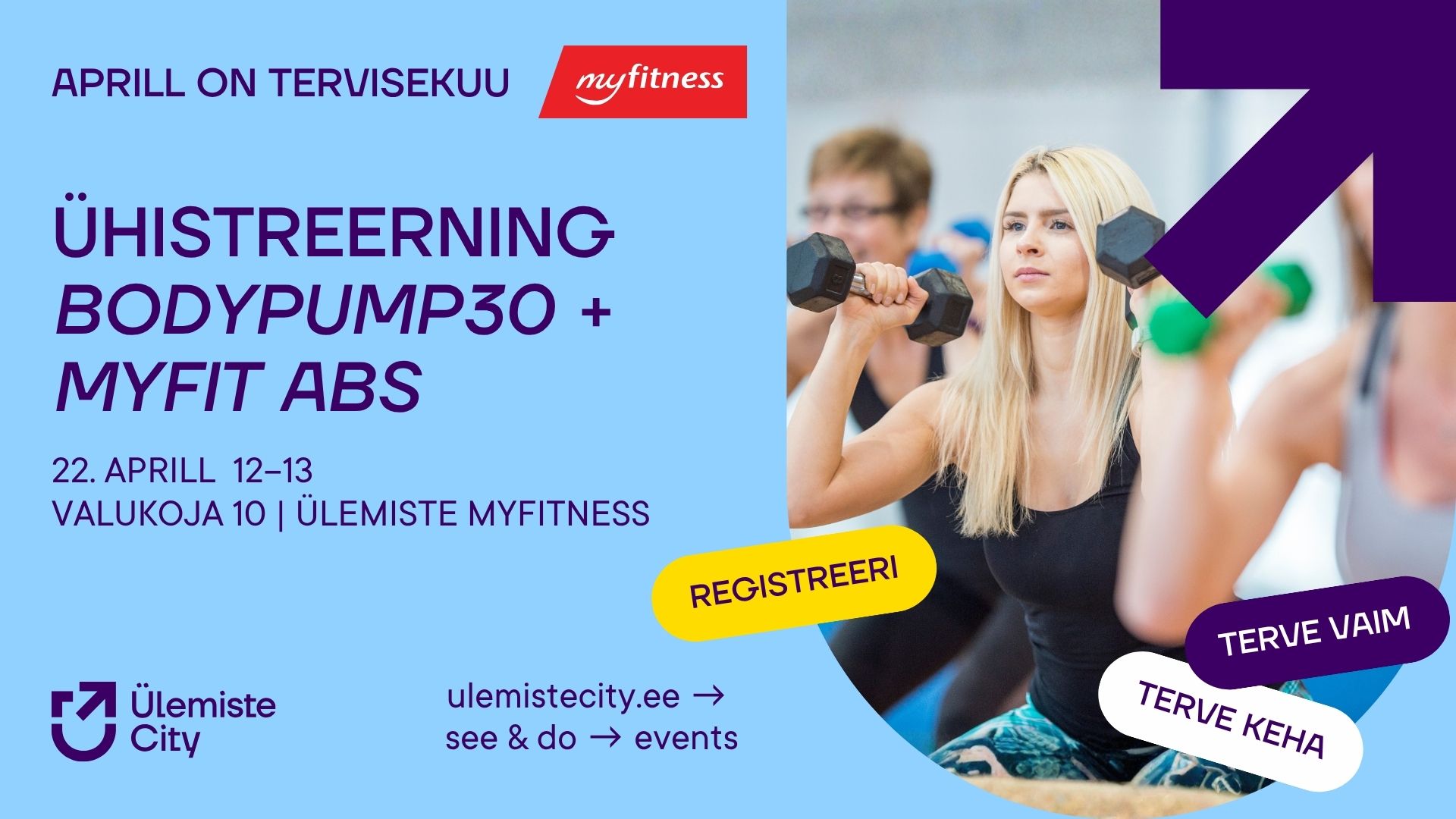 Ühistreening BodyPump30 + MyFit abs