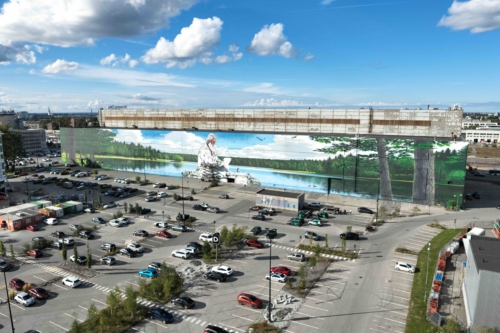 The motif of Ülemiste City’s giant mural originates from a well-known legend